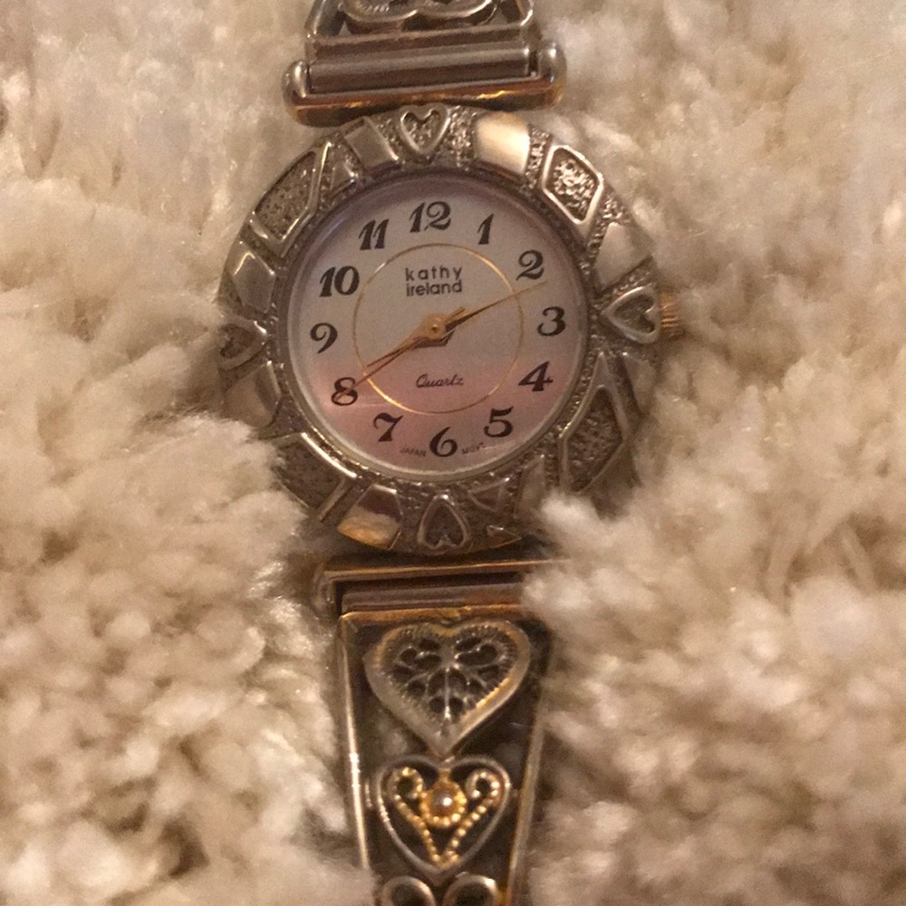 Kathy Ireland vintage watch silver and gold toned